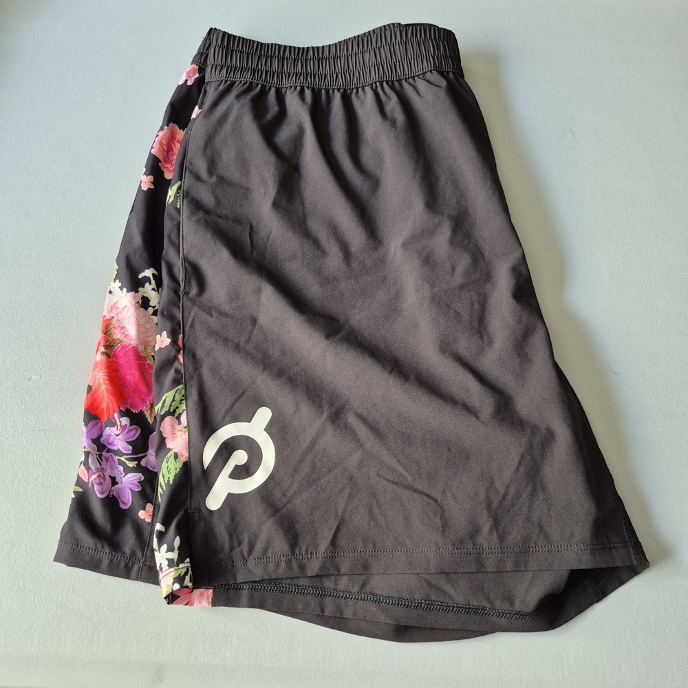 Peloton Shorts Mens XXL Black Floral Tropical Lined Training Performance Workout
